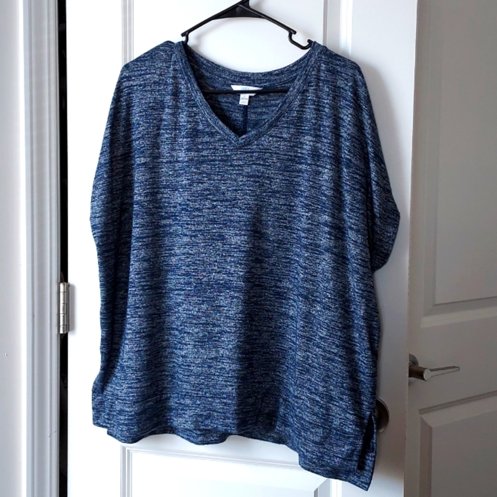 Time & Tru short sleeve top large (12-14) blue grey